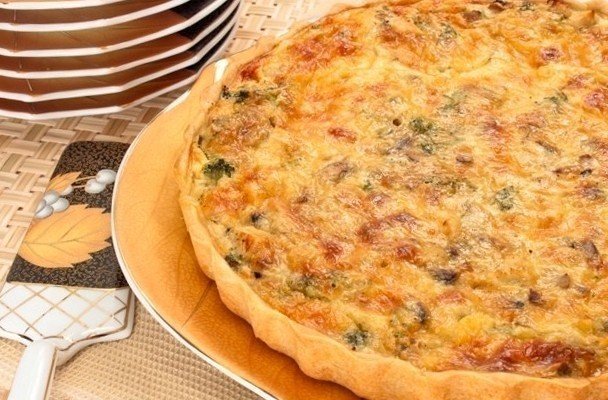 Лоранський пиріг з куркою і грибами